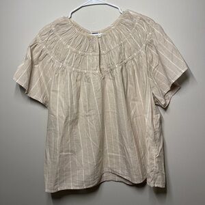 Old Navy Beige Striped Blouse